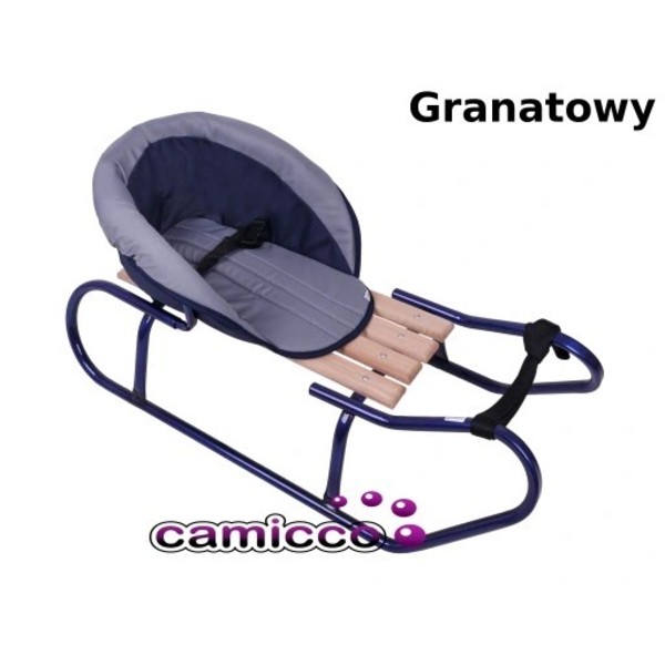 CAMICCO CAM701 Tradiční kovové saně s opěrkou + matrace