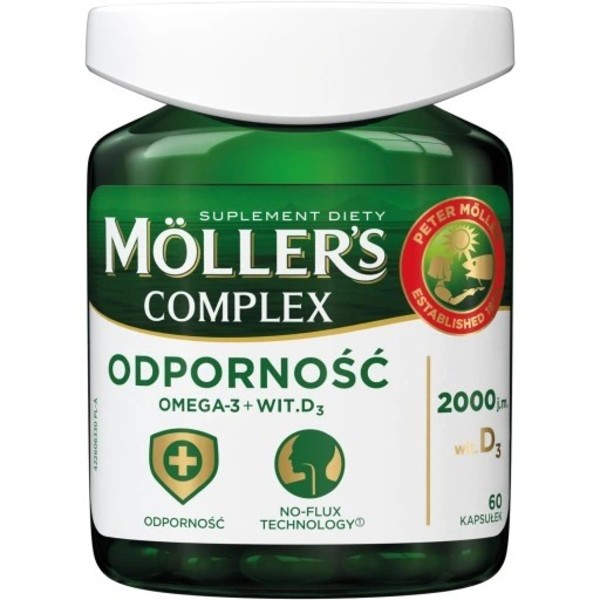 2× doplněk stravy Moller's Complex Omega-3 + D3 + K2 60 kapslí