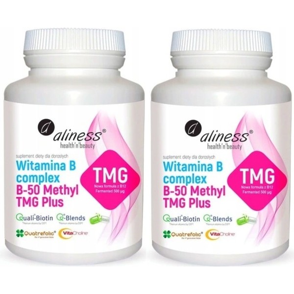 2x Aliny Vitamin B Complex B-50 Methyl TMG doplněk stravy 100 kapslí
